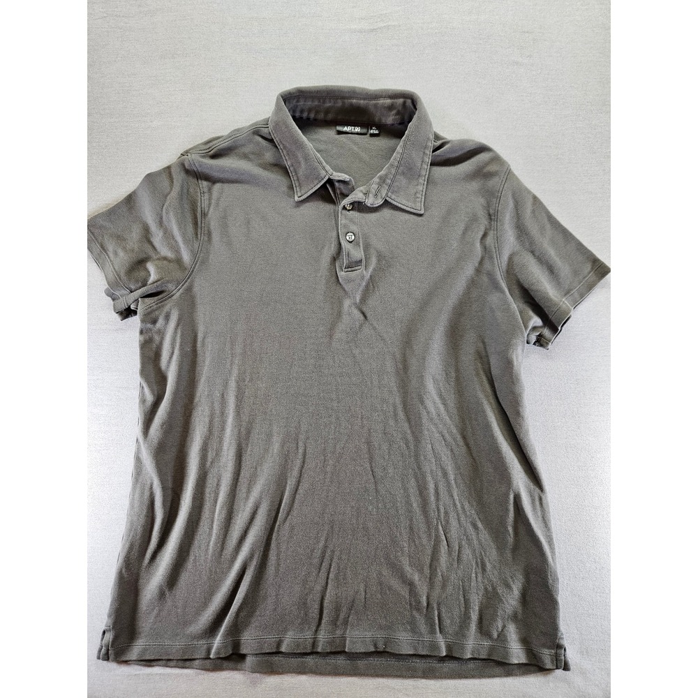 Apt 9 Mens Polo Shirt XL Charcoal Gray Short Sleeve Cotton Blend Casual Top